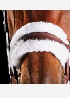 Collegiate ComFiTec Sheepskin Bridle - Brown -Equestrian Gear Sales brownsheep3