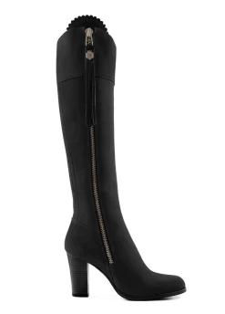 Fairfax & Favor High Heeled Regina Narrow Fit Suede Boot - Black