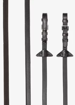 LeMieux Rubber 1/2 Lined Reins - Brown/Silver