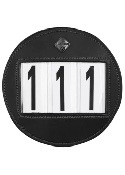 LeMieux Round Leather Bridle Number Holder - Black