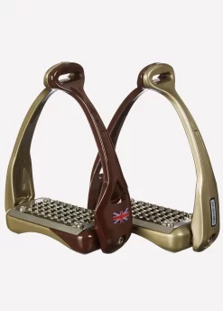 Acavallo Opera Stirrups - Brown/Gold