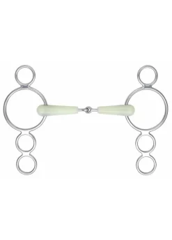 Shires Equikind Jointed 3 Ring Gag Bit - Pale Green